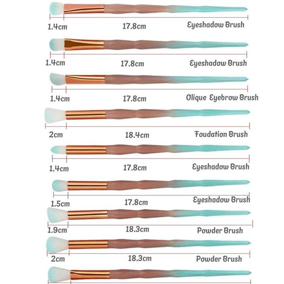 NEW 20 pcs Unicorn Makeup Brush Set - Picture 4 of 7